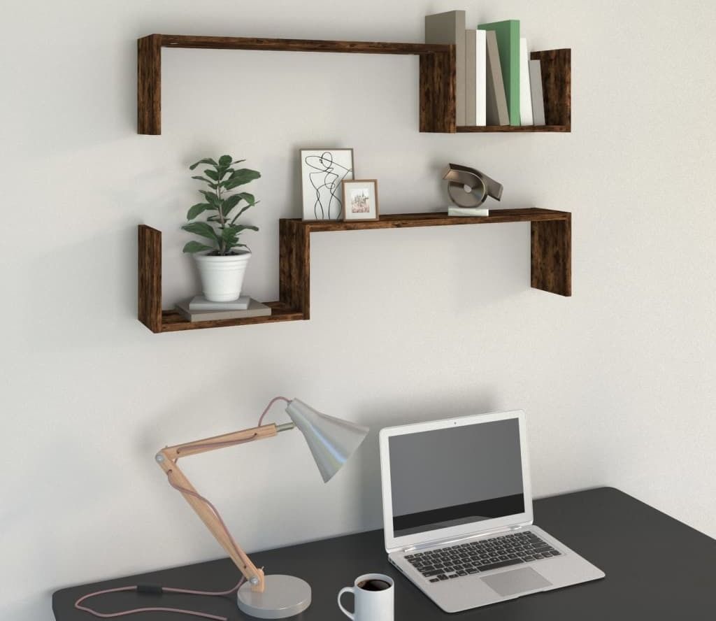 Maison Exclusive - Wandregale 2 Stk. Räuchereiche 100x15x20 cm Holzwerkstoff