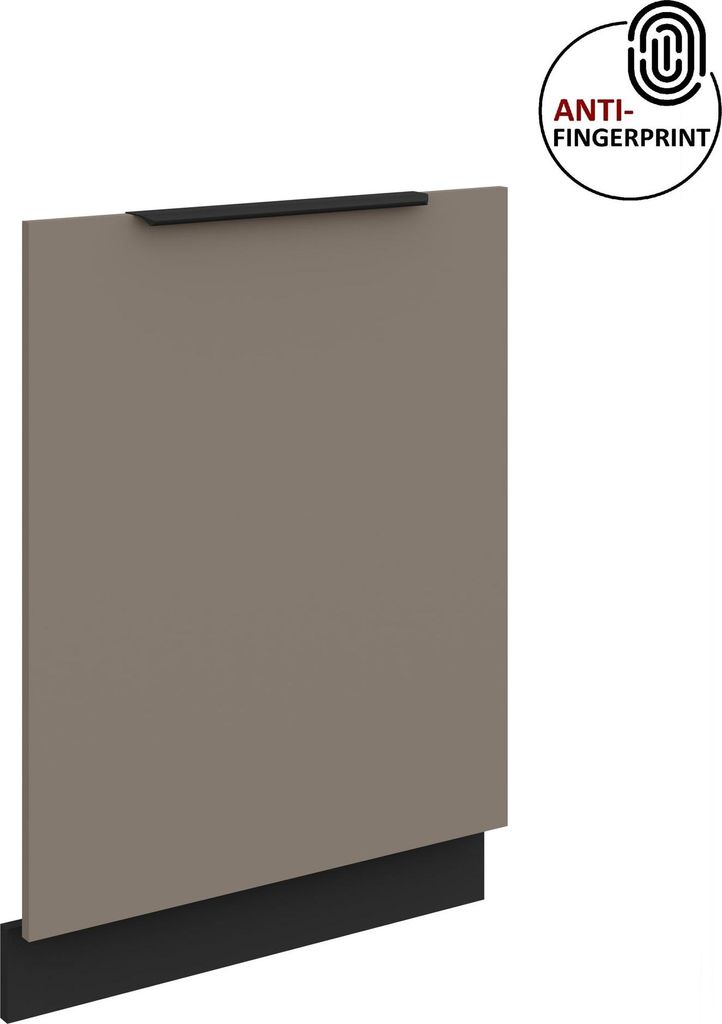Frontblende für vollintegrierten Geschirrspüler 60 cm ARIA Sandgrau ultra matt + Schwarz matt, hochwertige Fronten mit Anti Fingerprint Beschicht...