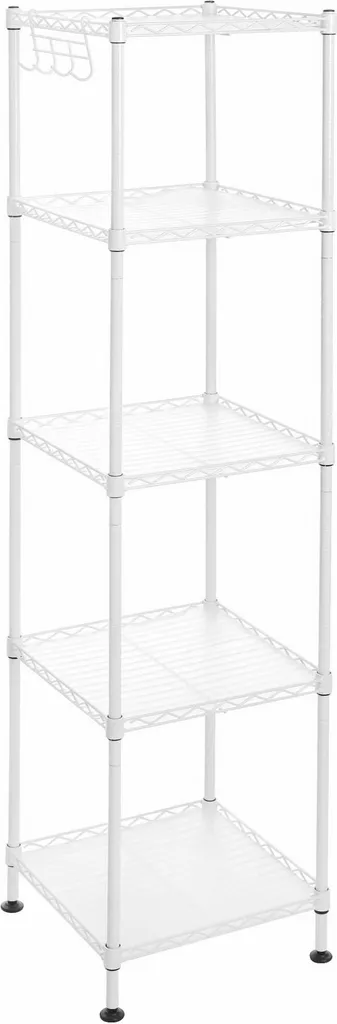 Étagère salle de bain en bois blanc LGR023W01 - Finition hydrofuge