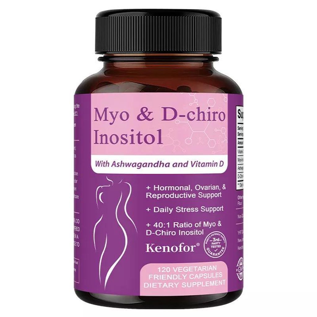Myo & D-Chiro Inositol (120 Kapseln) Nahrungsergänzungsmittel, Anti Stress, Hormone Balance, Verdauung, Frauengesundheit, Stimmung, Erholung