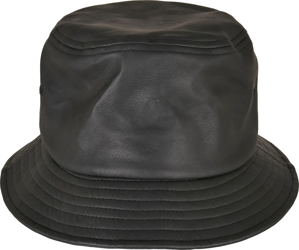 Flexfit 5003IL Bob en Simili Cuir Noir One Size - Chapeau Bucket Hat