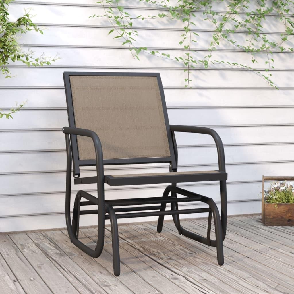 Möbel Garten-Schaukelstuhl Braun 61x76x87 cm Textilene & Stahl - Hollywoodschaukeln CC4801