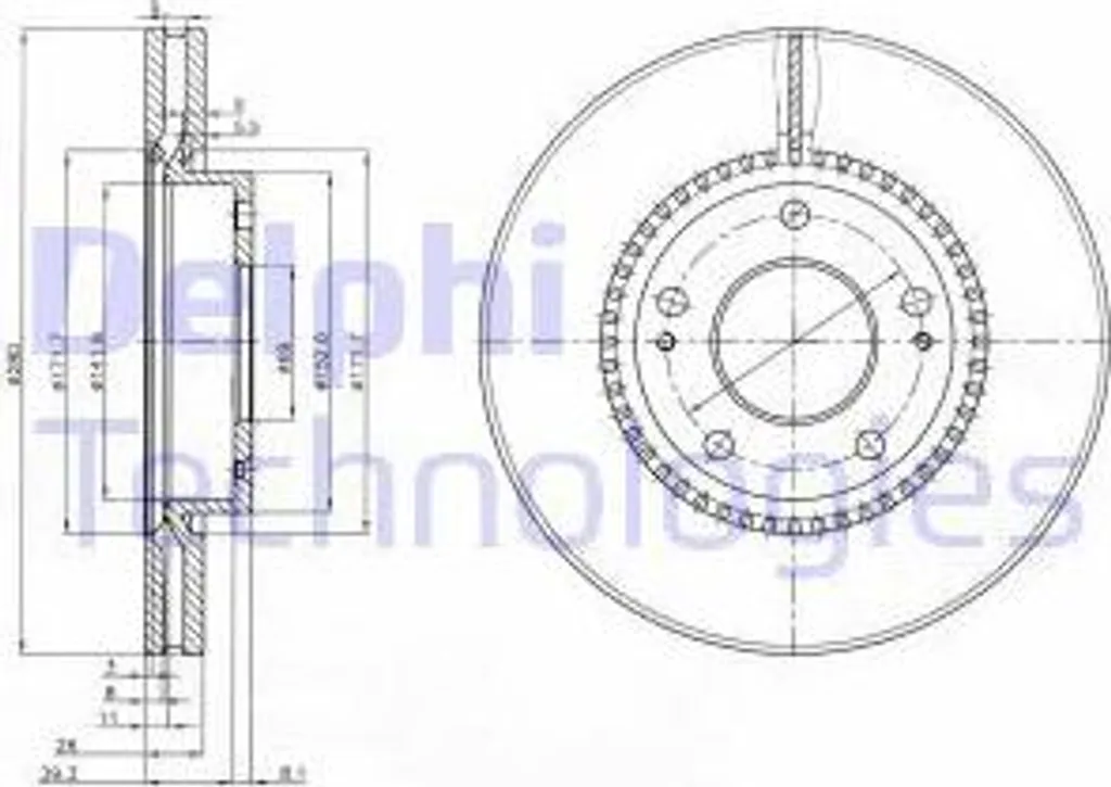 Disque de Frein Delphi BG3861C OE 1011844900 pour Kia Ceed et Sportage