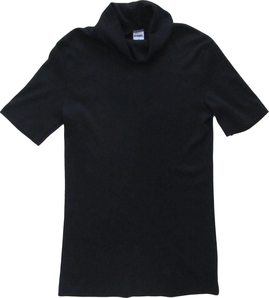 Damen T-Shirt Turtle Neck Blazershirt schwarz
