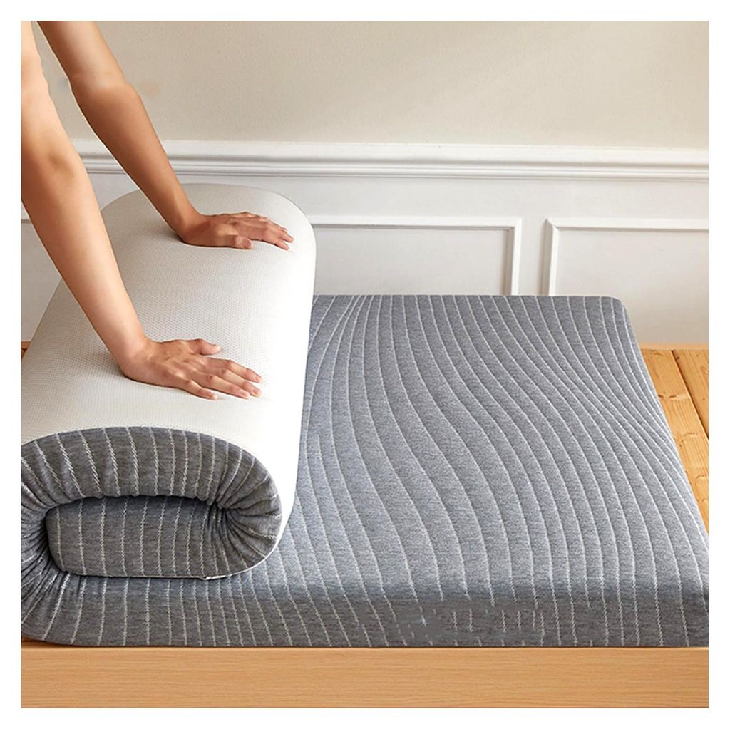 Futon-Matratzenauflage 5 cm dick, 135 x 200 cm, atmungsaktive Bodenunterlage mit elastischem Band, geeignet für Queen-Size-Doppelbetten und Vollgr...