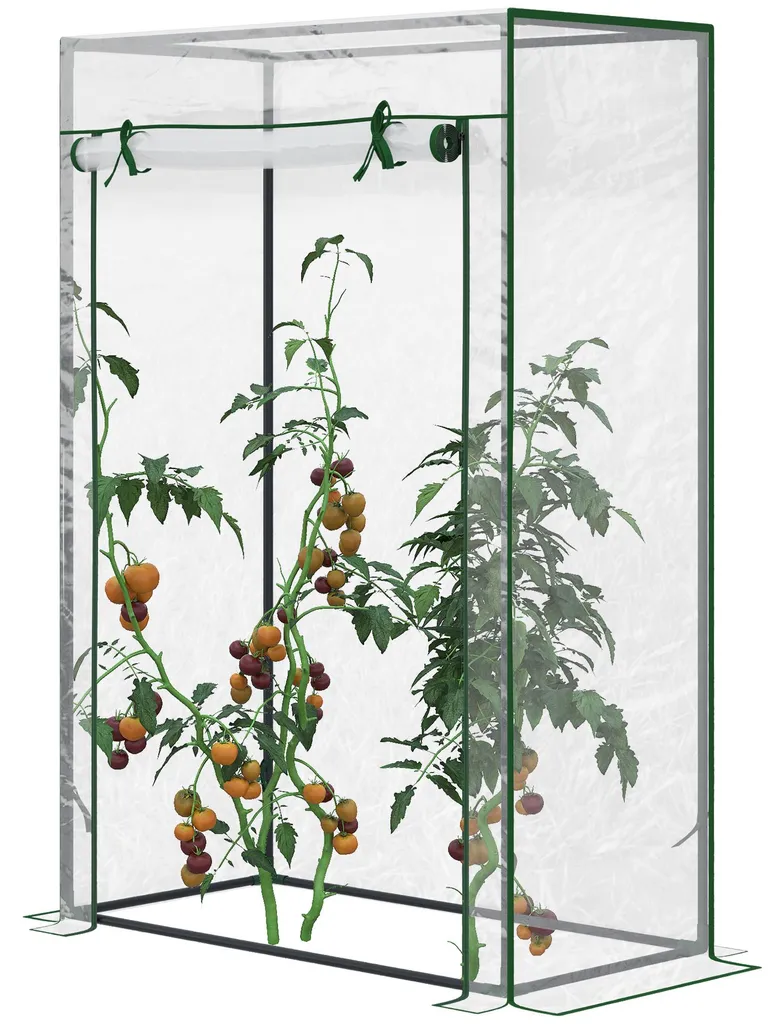 Serre de balcon verticale 150cm avec châssis en acier et porte zippée