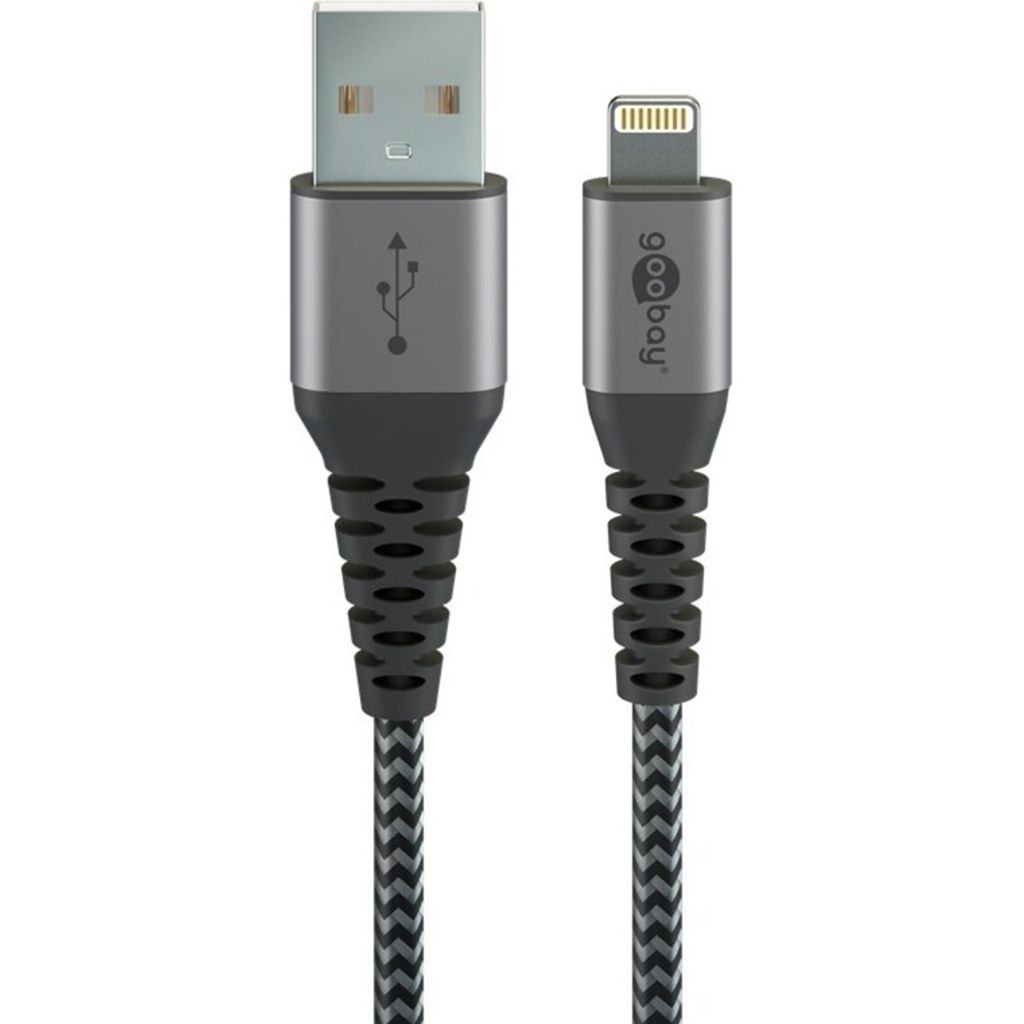 Goobay 49268 Lightning Kabel 1 m Grau, Silber Produktbild 