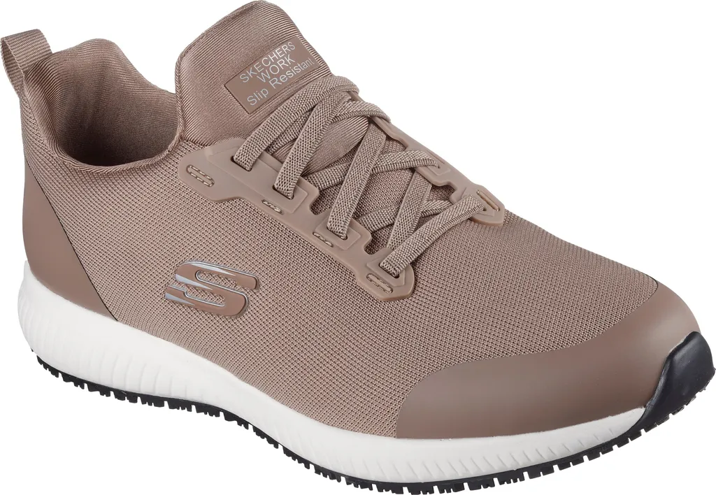Finissez vos journées sans mal de pieds grâce aux Skechers Squad SR Taupe
