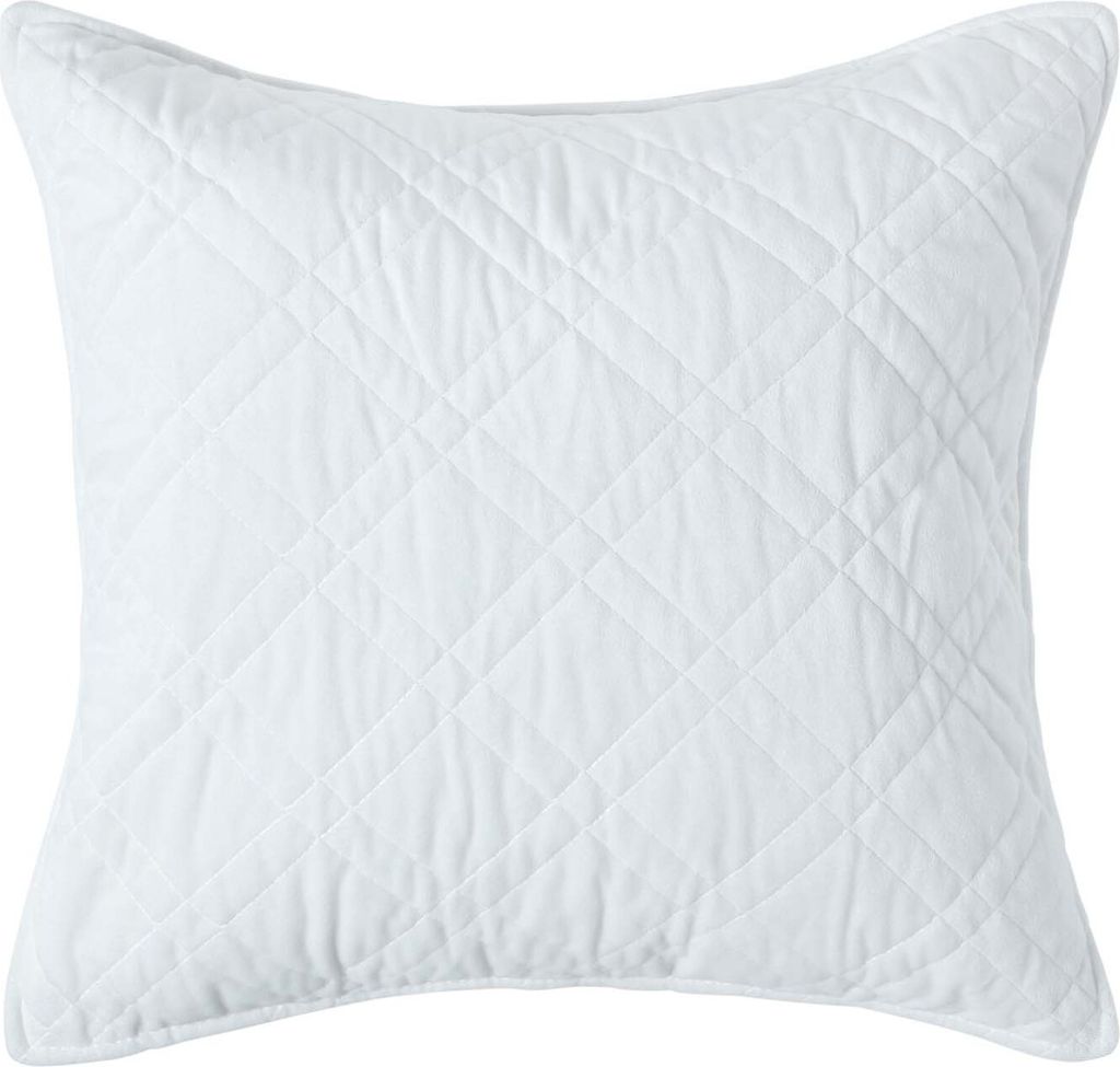HOMESCAPES Luxus-Kissenbezug mit gestepptem Diamantmuster in Creme, 45 x 45 cm