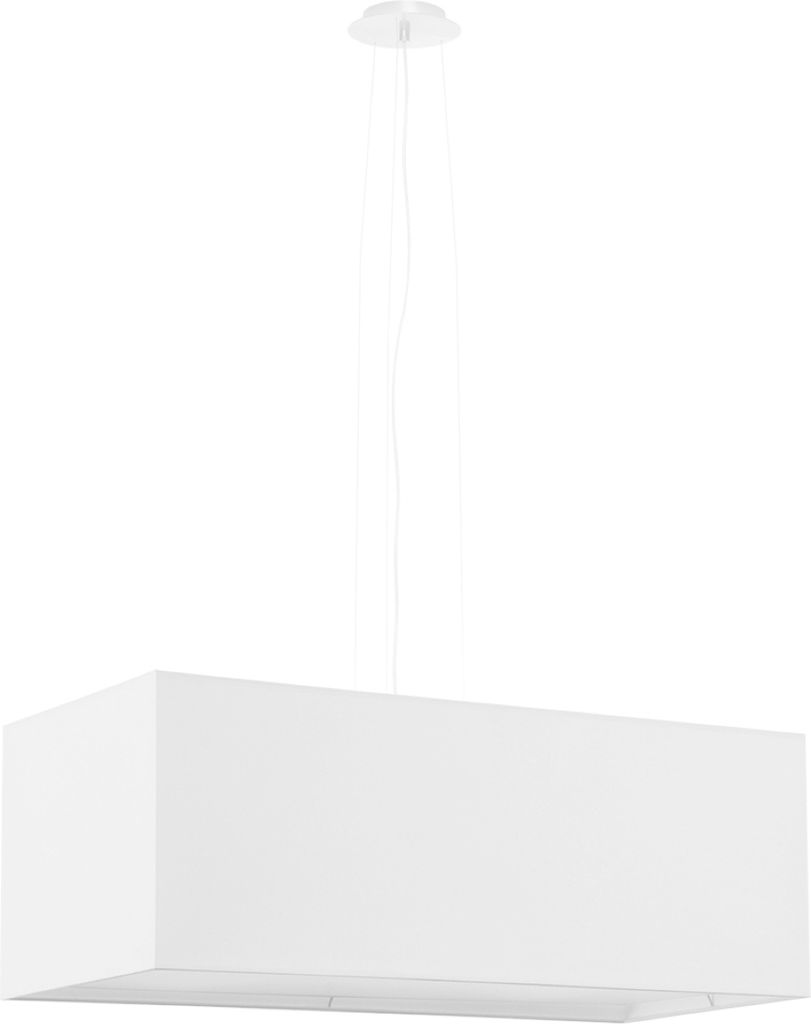 Kronleuchter SANTA BIS 80 weiß 3xE27 15W Stoff/Glas/Stahl 120x30x80cm Sollux Lighting