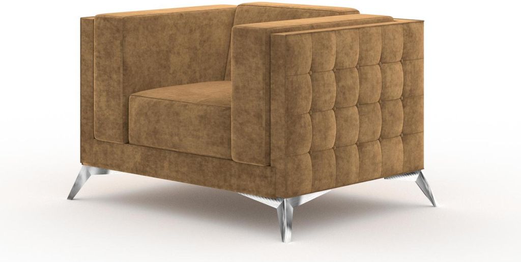 Chesterfield Sessel Fernseh Couch 1 Sitzer Sofa Stoff Couchen Polster Textil Neu