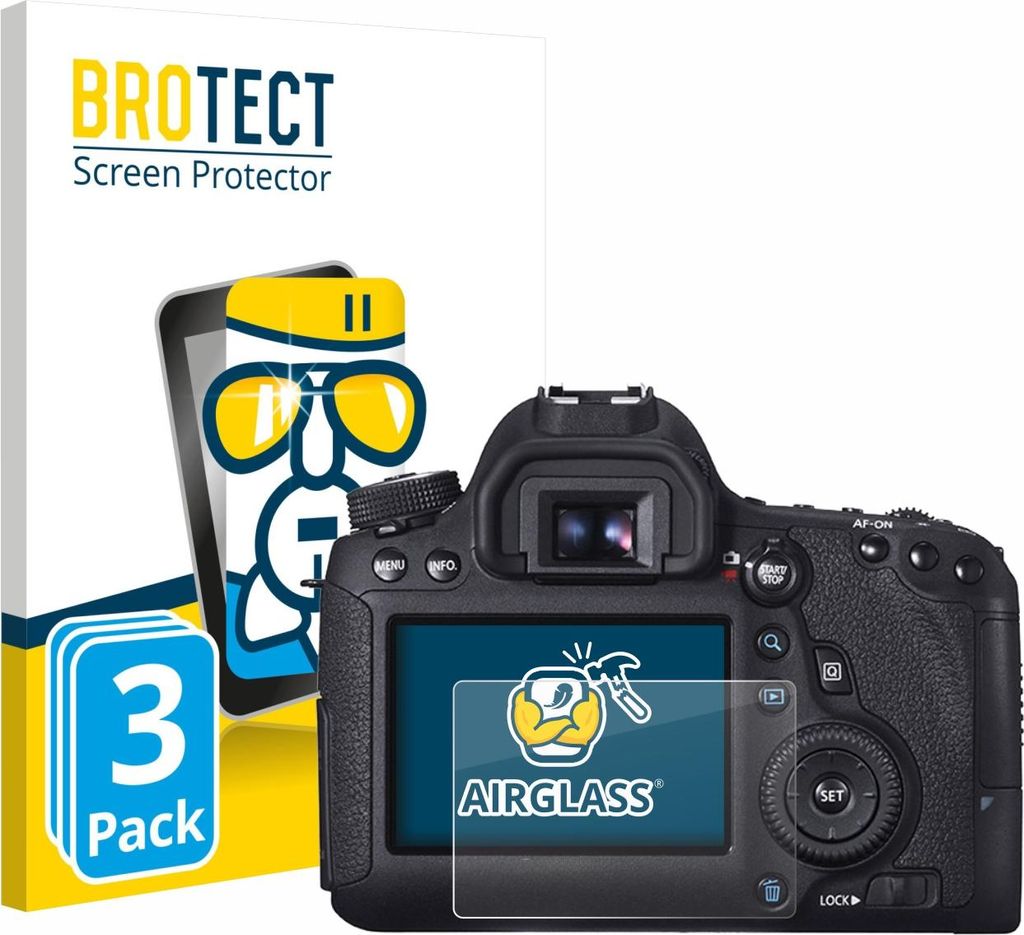 3x BROTECT Schutzglas für Canon EOS 6D Schutzfolie Panzer Folie Glas Display Schutz klar