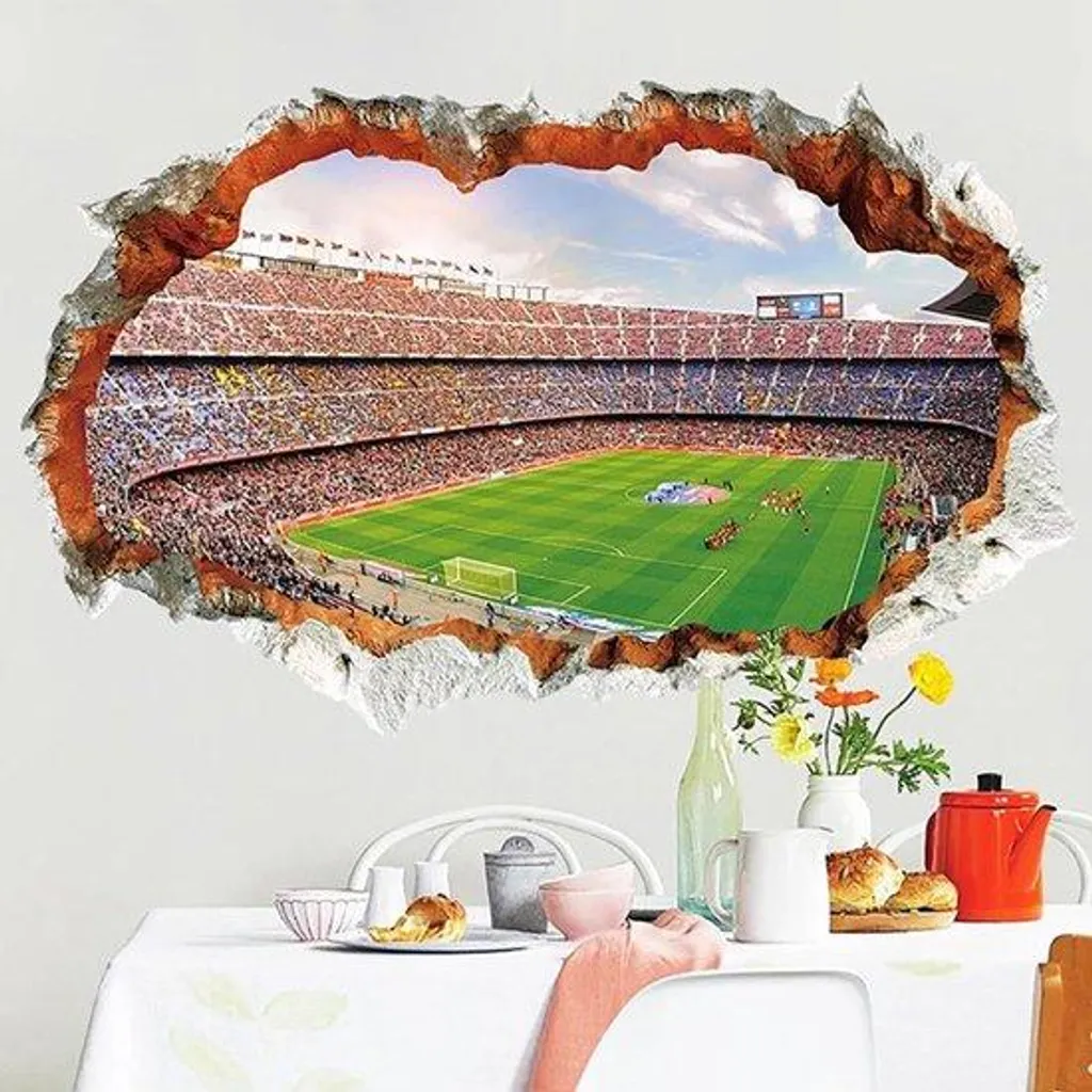 Relooker un mur sans peinture grâce au grand sticker mural football