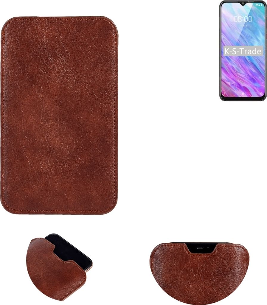 K-S-Trade Schutzhülle Handyhülle kompatibel mit ZTE Blade 20 Smart Handytasche Kunstleder Sleeve in braun