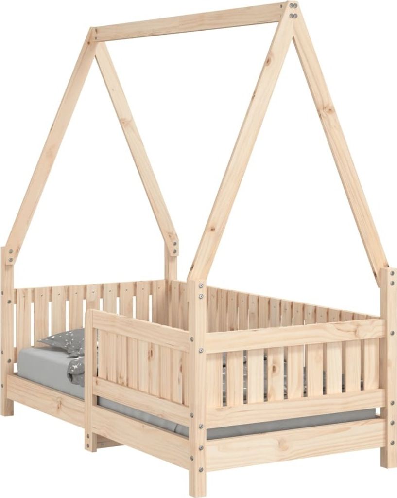 "2026 MODERNE"Kinderbett - elegante Design - Einzelbett - 70x140 cm Massivholz Kiefer - Kinderbetten CC8891959