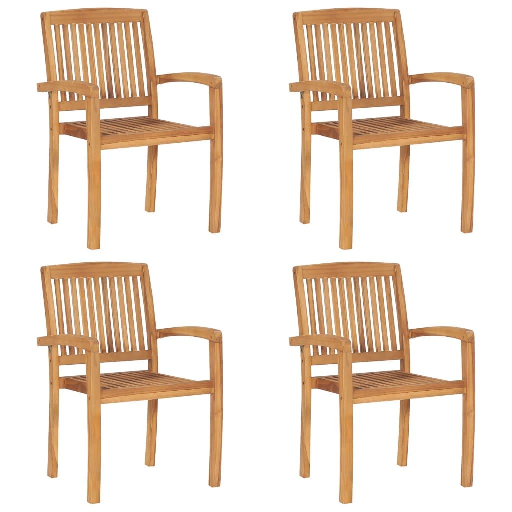 Stapelbare Gartenstühle 4 Stk. Massivholz Teak , Gartenstühle Design 2024