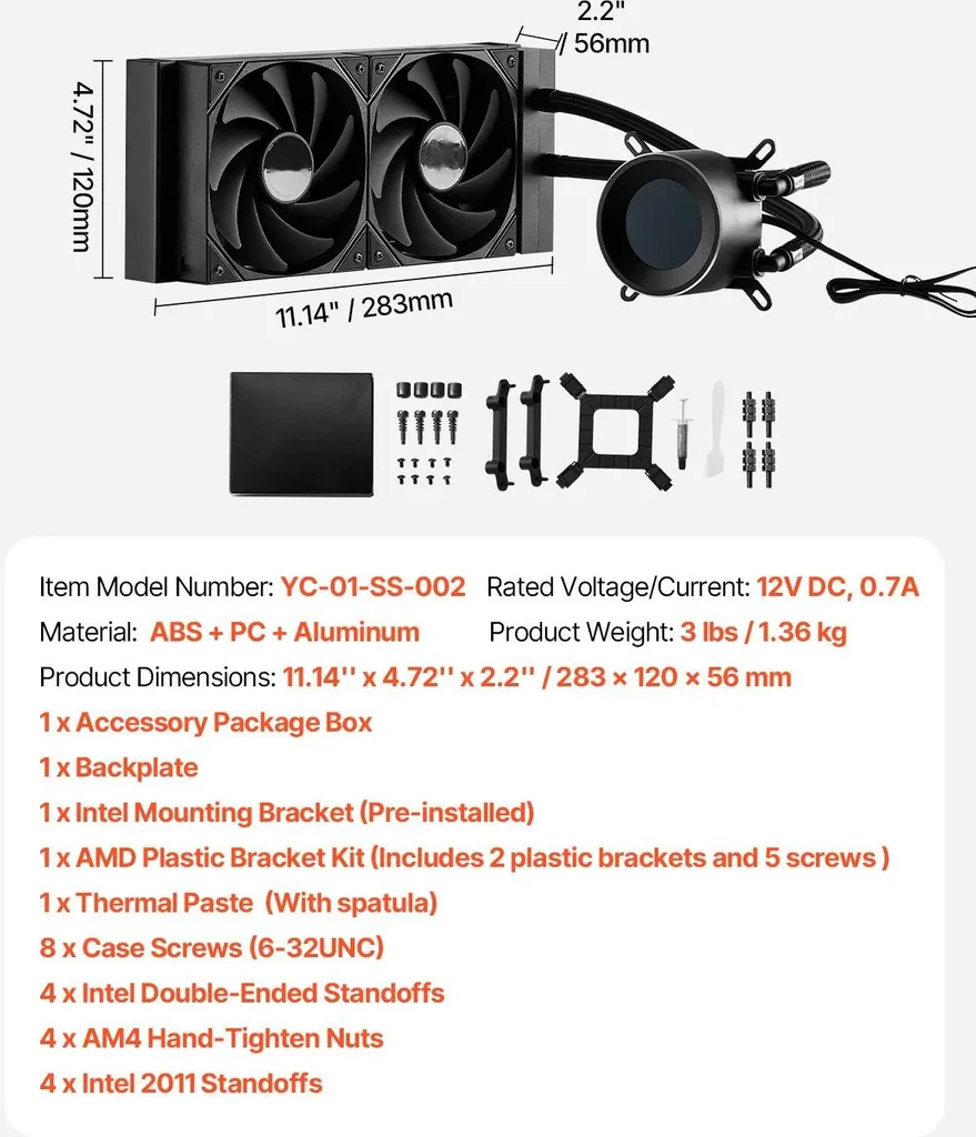 Watercooling CPU pour Socket Intel et AMD - Refroidissement AIO 120mm - 7