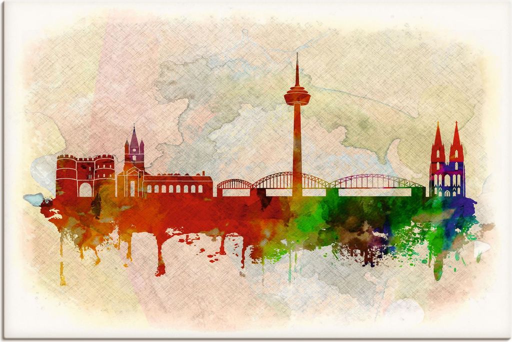 ARTland Leinwandbild Bremen Deutschland Skyline Größe: 60x40 cm