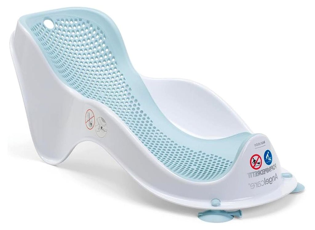 Badeauflage für Babys von der Geburt bis 6 Monate, weiß/türkis, 0,4 kg, 1 Stück