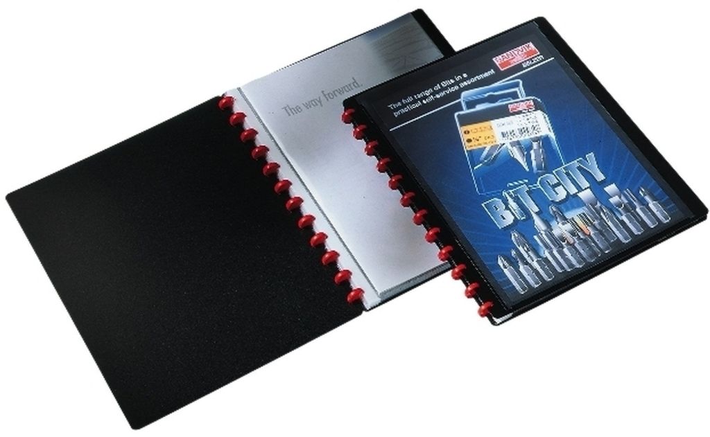 Ringmappe Duralook Easy Plus 20 Hüllen mit Sichttasche schwarz Packung mit 8 Stück