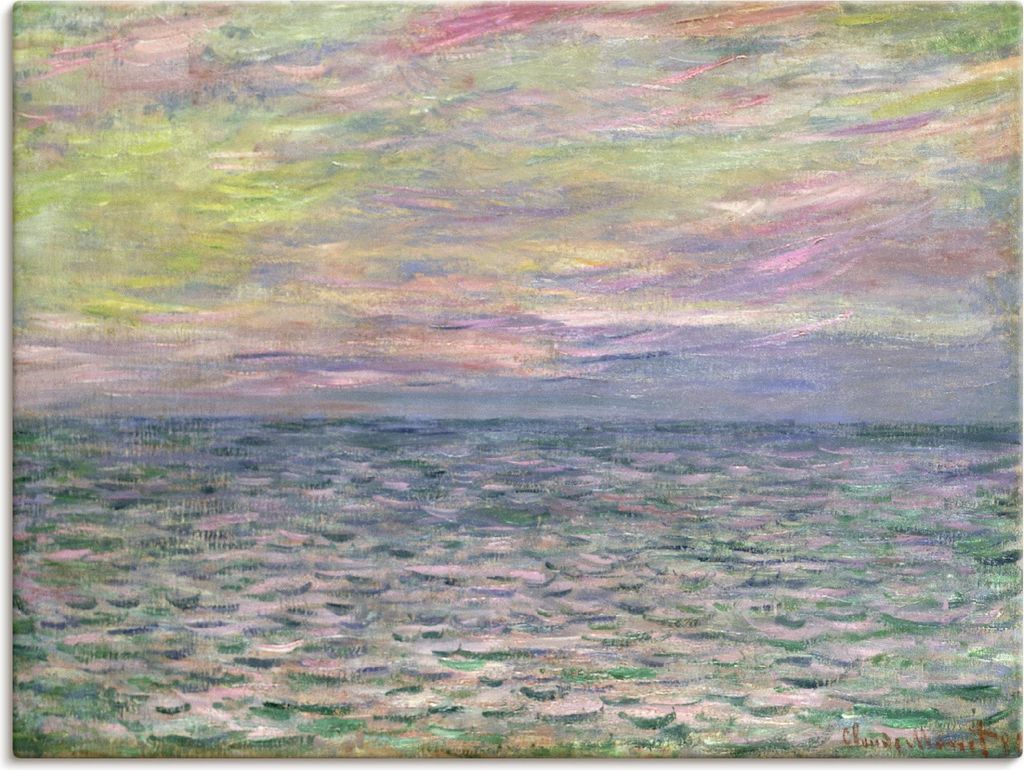 ARTland Leinwandbild Sonnenuntergang über dem Meer Pourville Größe: 80x60 cm