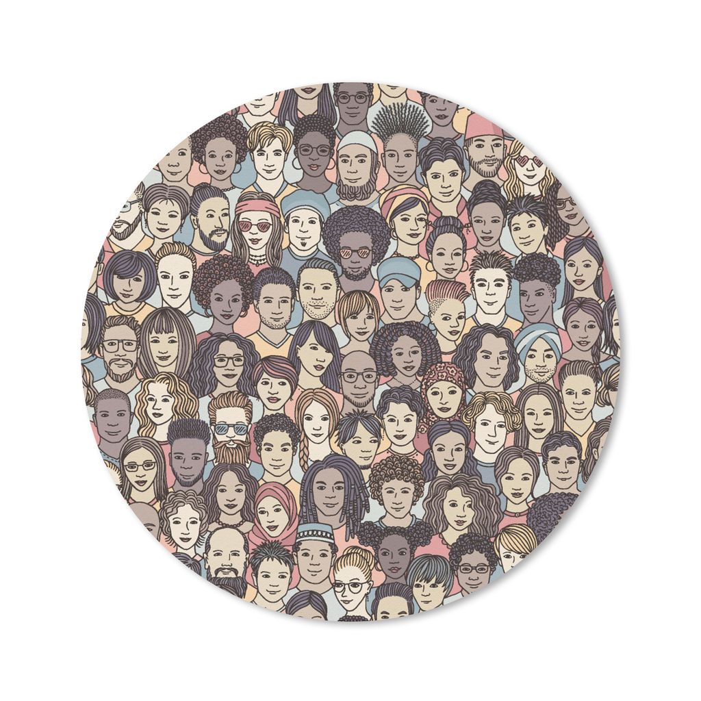 MuchoWow Mauspad Mousepad Vielfalt - Muster - Gesicht 50x50 cm - Mousepads - Maus Mat - Pad - Mausunterlage - Vinyl