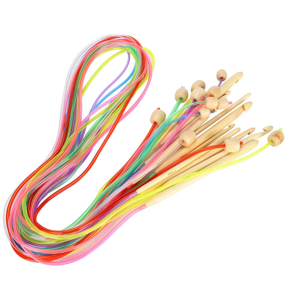 Rundstricknadel,Bambus-Stricknadeln,Doppelendige Nadeln,Röhrennadel,Doppelspitzhäkeln,Handarbeitsset