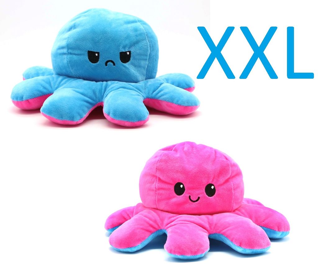 Wende Octopus Plüschtier Doppelseitiges Kuscheltier Stimmung Mood Puppe Doll