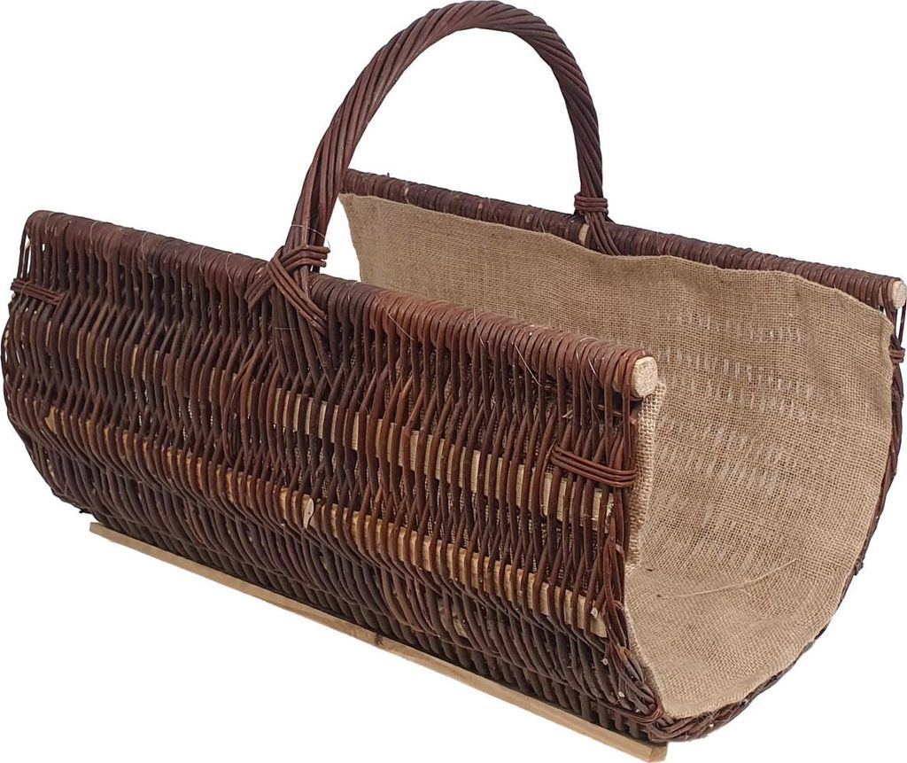 Brennholzkorb mit Jute braun groß