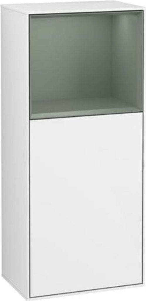 V&B Seitenschrank Finion 41,8x93,6cm, r, Rg o Oli. m, glo wh. Lac