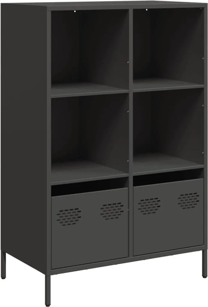 vidaXL Credenza nera 68x39x103,5 cm acciaio - 2