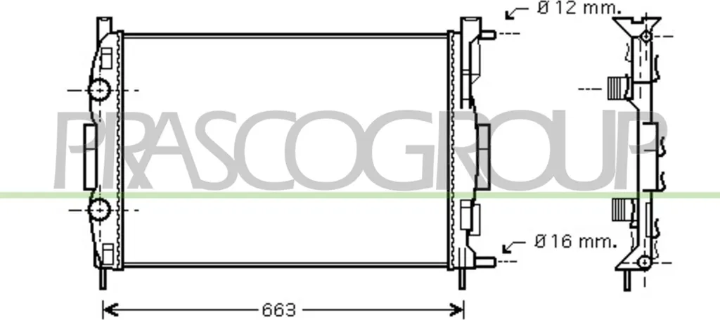 Radiateur moteur PRASCO RN032R007 pour Megane II et Scenic II OE 7711135786