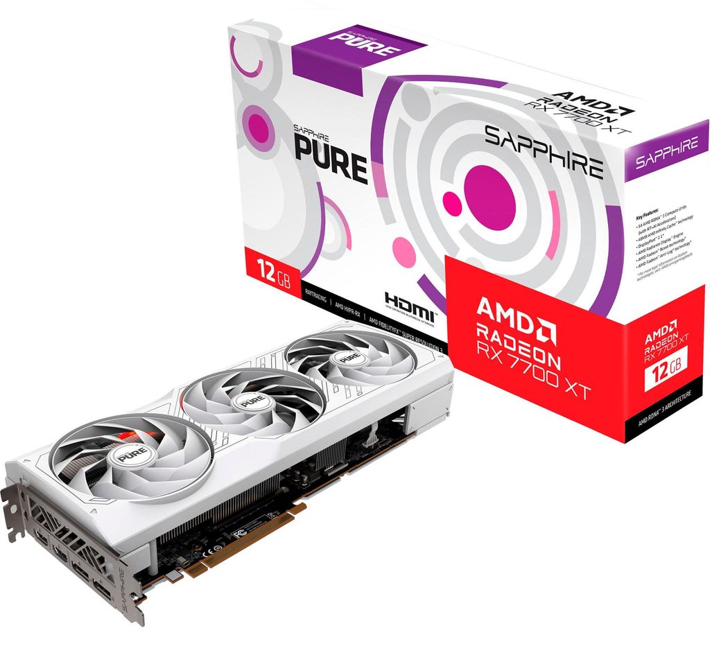 SAPPHIRE Radeon RX 7700 XT PURE GAMING OC, Grafikkarte, Produktbild 