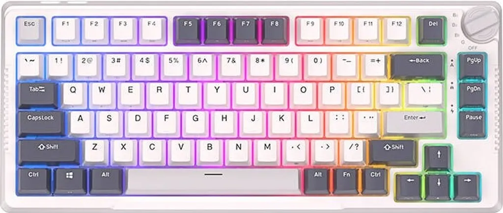 Clavier RKH81 RGB Blanc - Switchs Sky Cyan Linéaires et Fluides