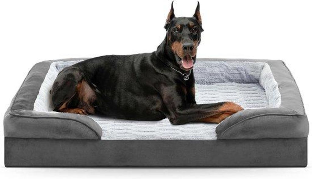 Orthopädisches Hundebett XXL waschbar grau 122x89x17cm