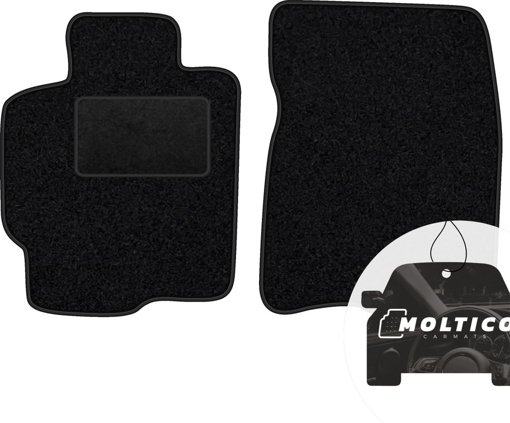 moto-MOLTICO Vorne Fußmatten Auto Velours Autoteppiche Schwarz Automatten Set 2-teilig passend für Mazda 323 F 1994-1998