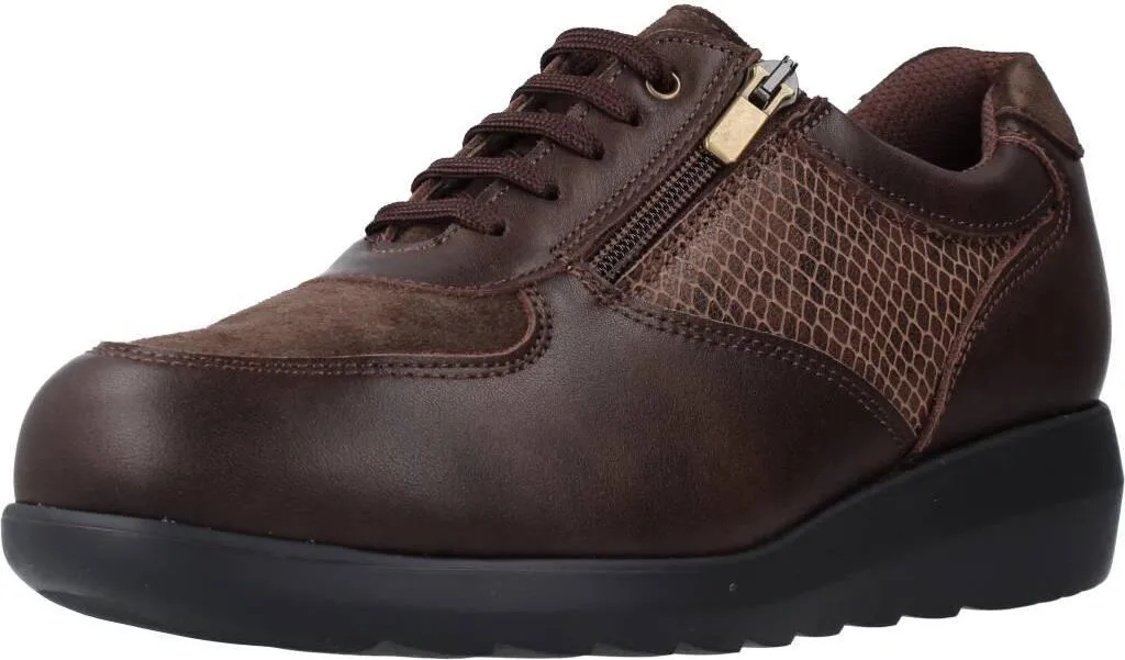 Zapatillas Pinosos 7777g en cuir marron pour femme, confort absolu