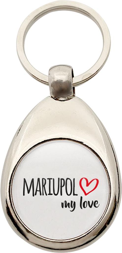 Huuraa Schlüsselanhänger Mariupol my love Metall Schlüsselring Einkaufswagenchip Geschenkidee
