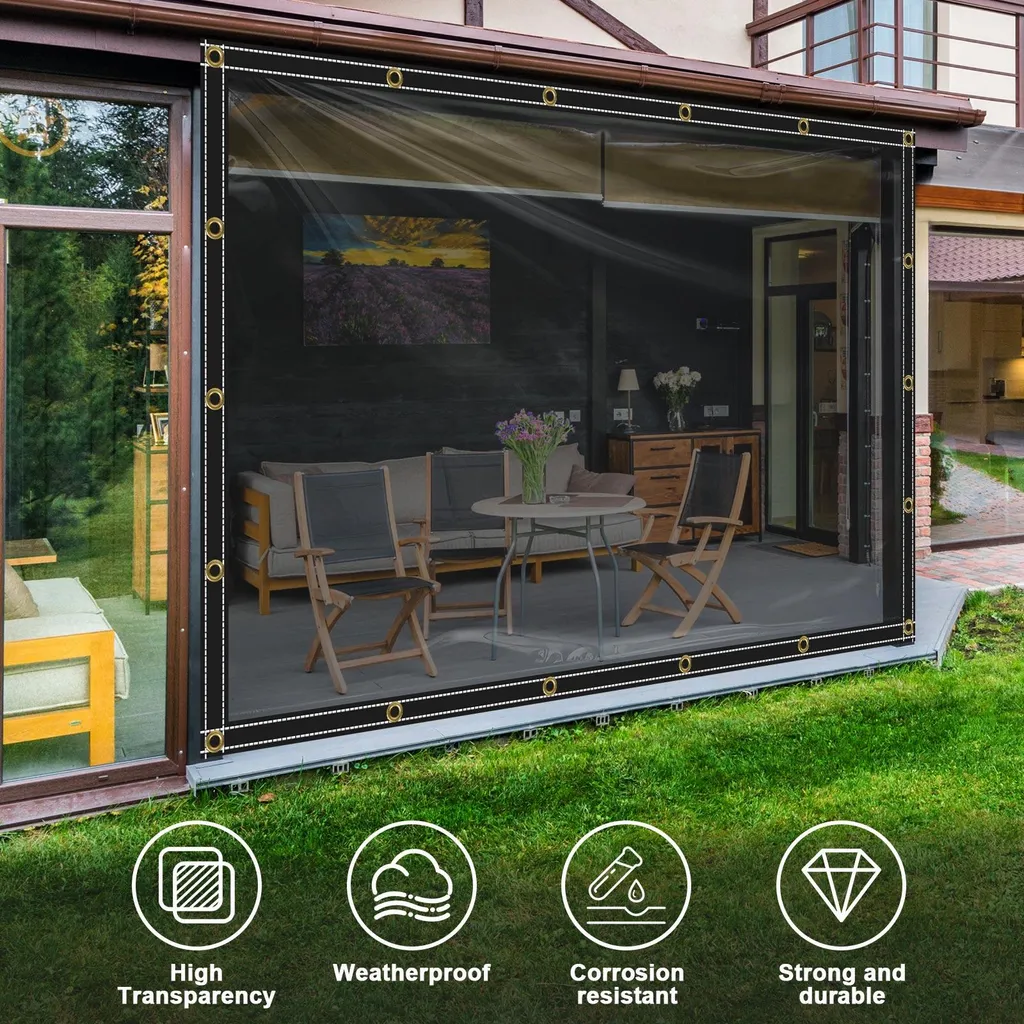 Bâche de tente imperméable 420g/m² avec kit de fixation complet PVC