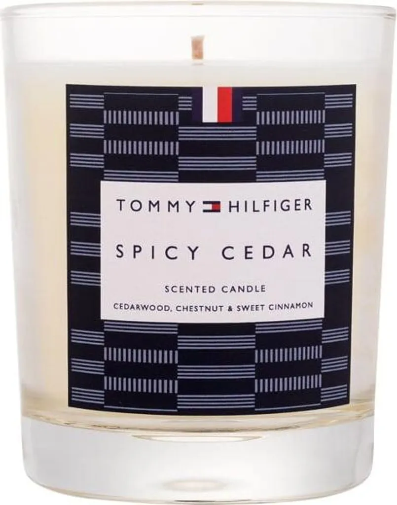 Bougie parfumée d'ambiance Tommy Hilfiger Spicy Cedar au design sobre