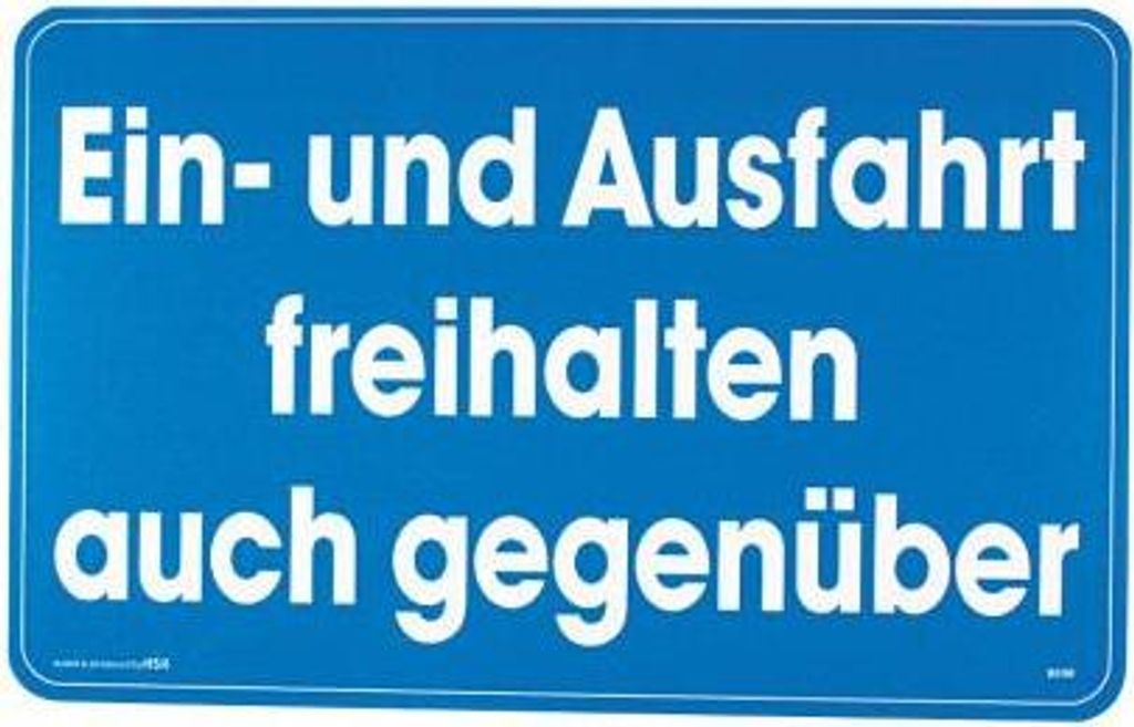 Hinweisschild - Ein- und Ausfahrt freihalten auch gegenüber Produktbild 