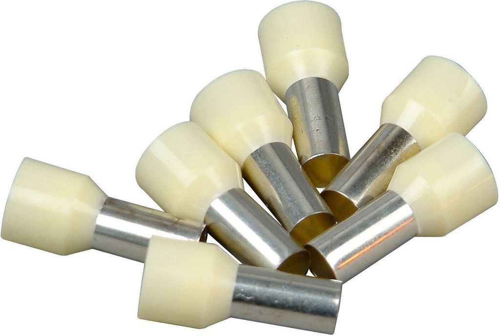 Aderendhülsen isoliert 0,75-16mm² Kabelhülsen 10-100 Stück 16 mm², weiß 25 Kopp