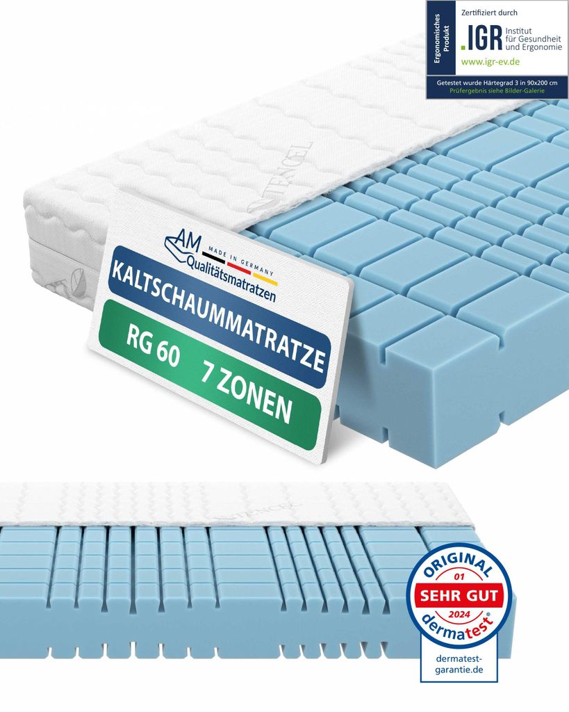 AM Qualitätsmatratzen | Premium 7-Zonen Kaltschaummatratze Produktbild 
