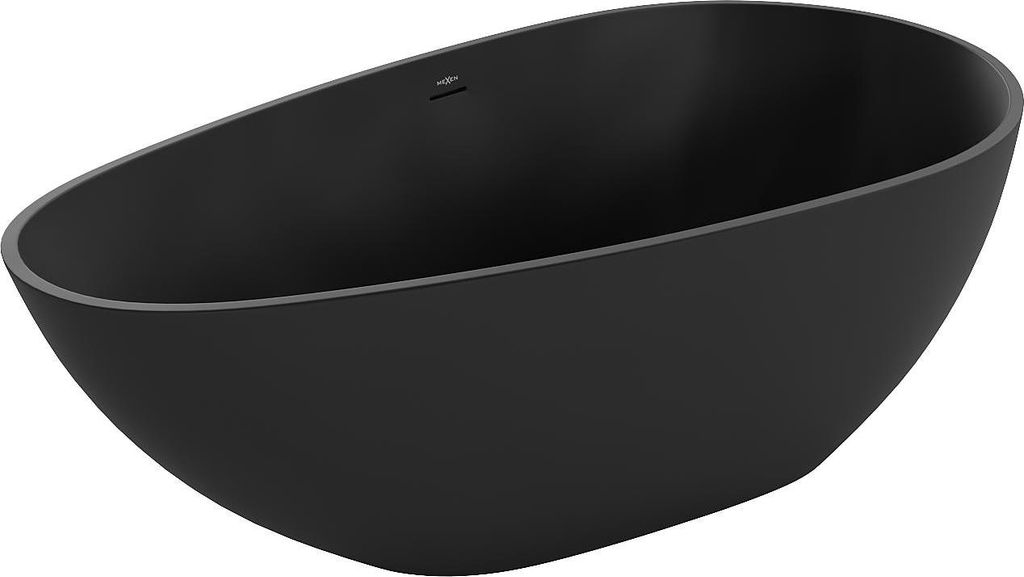 Mexen Palermo freistehende Badewanne aus Mineralguss 150 x 78 cm, Schwarz Matt - 57211507870