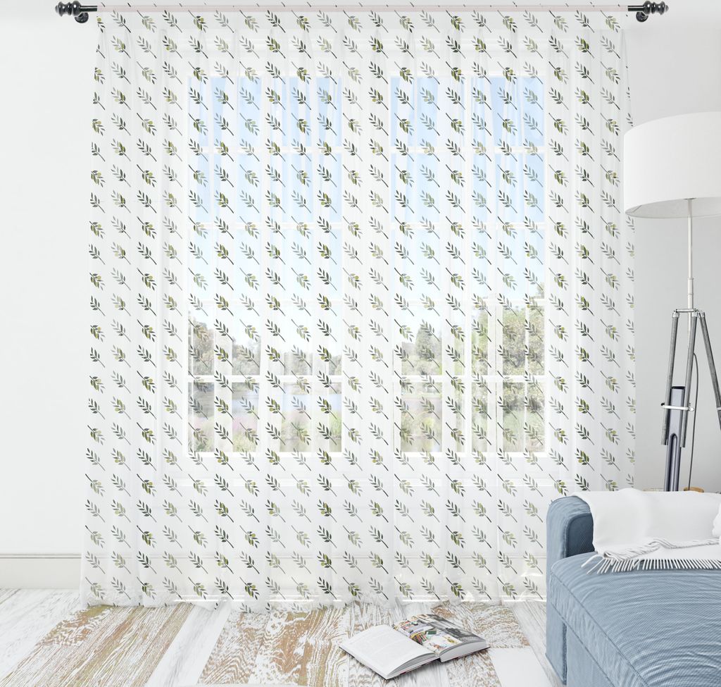 ABAKUHAUS Botanisch Wandteppich, Diagonal Symmetric Ölzweige Muster auf einfachen Hintergrund, Wohnzimmer Schlafzimmer seidiges Satin Wandtuch, 21...