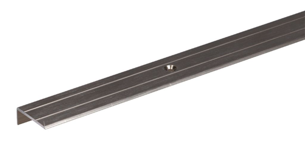 Alberts Treppenkanten-Schutzprofil | gebohrt | Aluminium, edelstahlfarbig eloxiert | 1000 x 24,5 x 20 mm