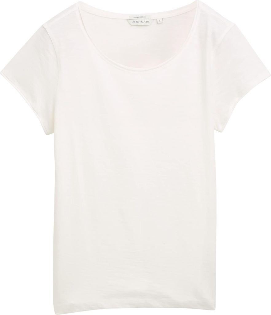 Tom Tailor Slub Crew Neck Kurzarm-t-shirt Weiß M Frau Weiß M
