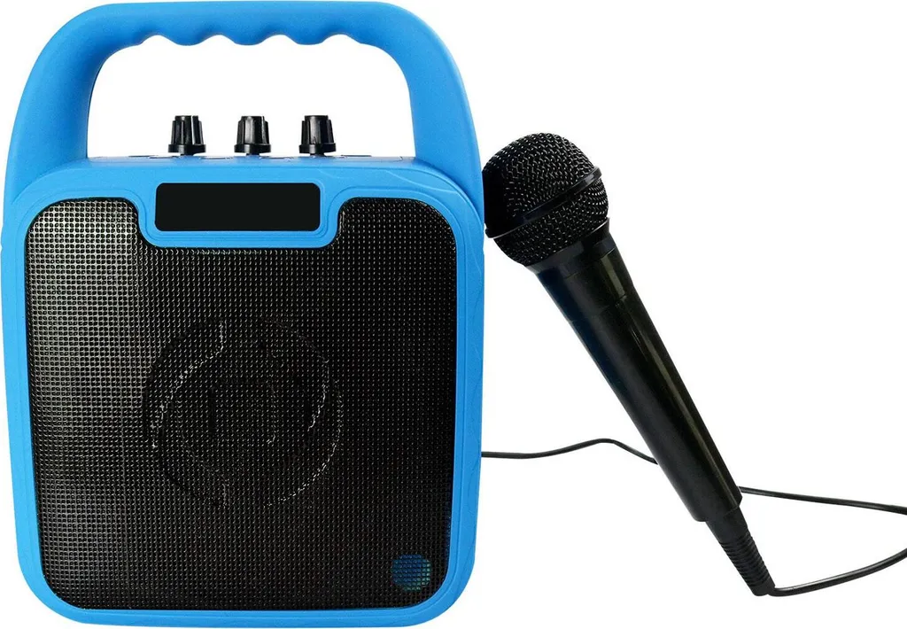 Cassa Karaoke Portatile Blu - Speaker per Feste con Luci LED