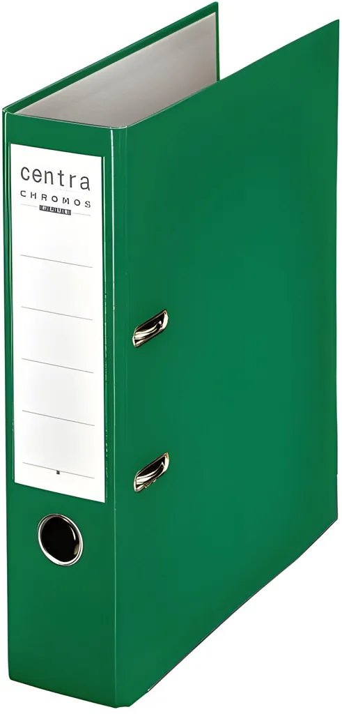 Grand classeur à levier format A4 dos 80mm Centra en polypro vert foncé