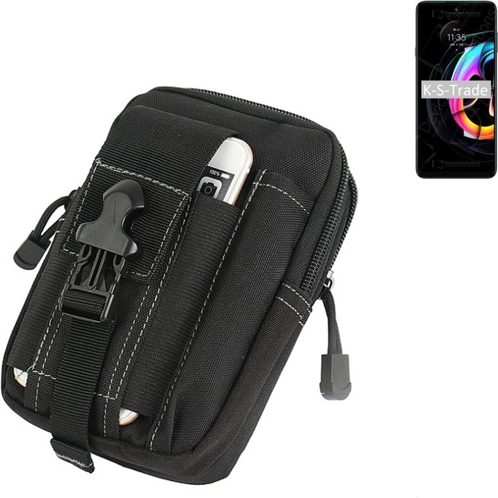 K-S-Trade Gürtel Tasche kompatibel mit Motorola Edge 20 Lite Gürteltasche Holster Schutz Hülle Handy Hülle Smartphone outdoor Handy-Hülle schwarz